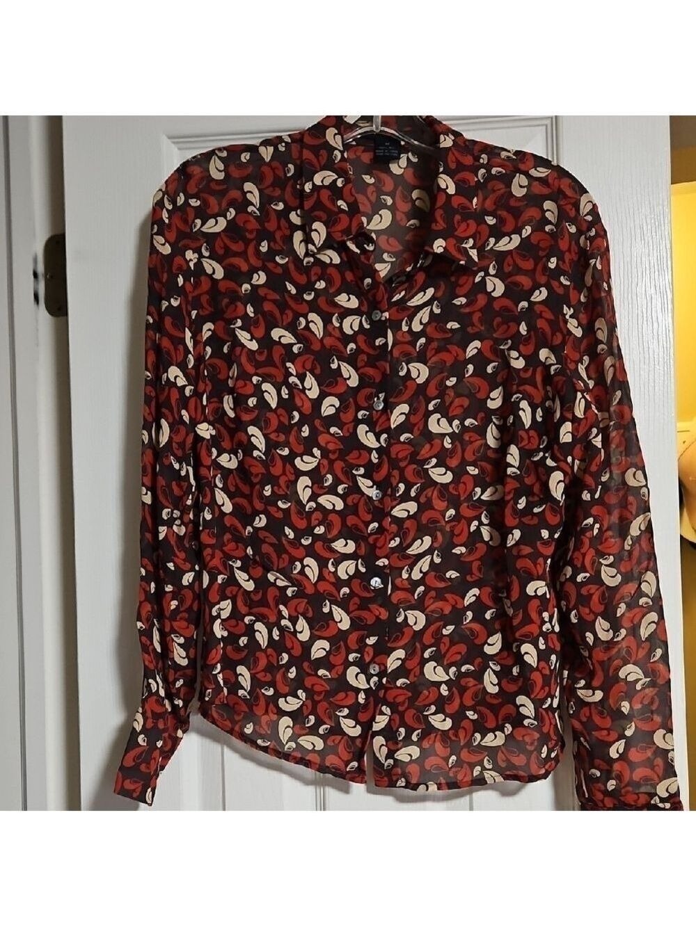 The Limited Long Sleeve Sheer Blouse Medium